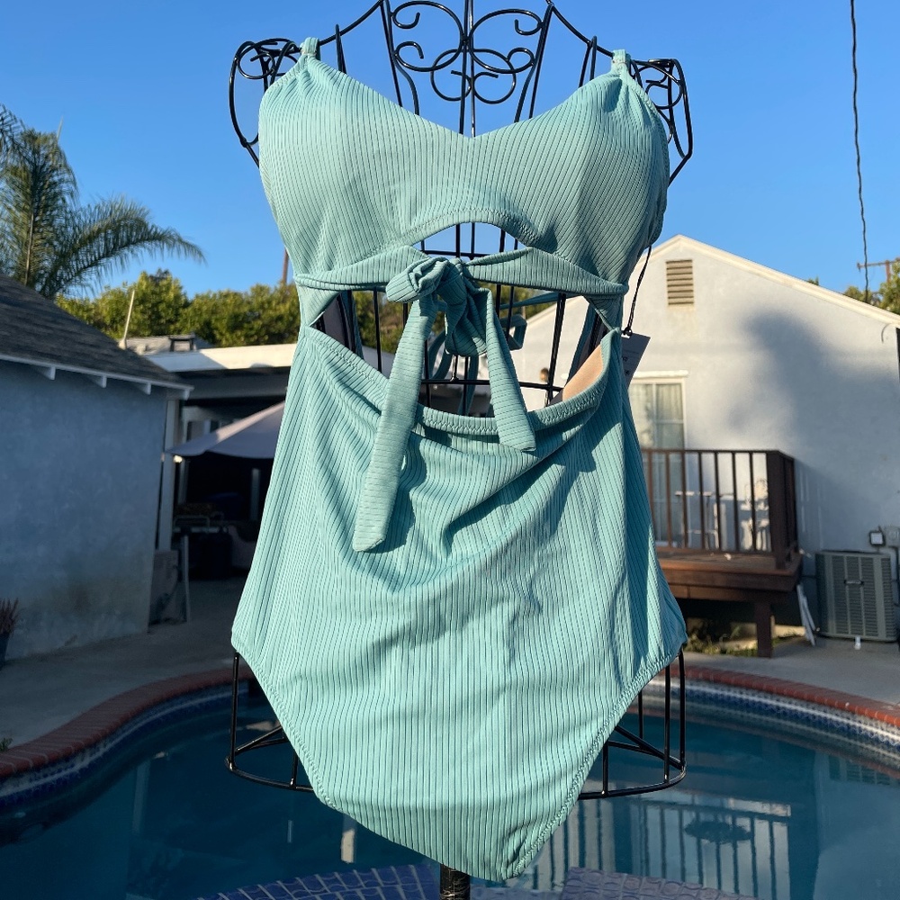 Aqua blue swim suit